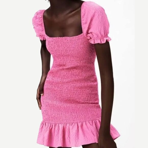 Zara Puff Sleeve Mini Dress - Picture 9 of 13